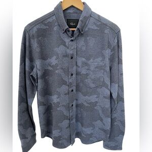 New Rails Long Sleeve Button Up - Camouflage Blue Grey Black